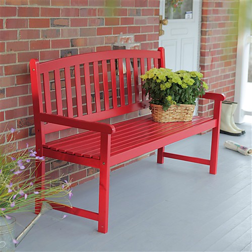 

5-футовая садовая скамейка из красного дерева с подлокотником