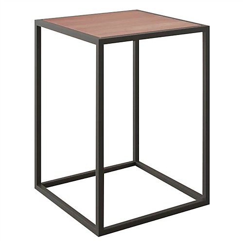 

современный деревянный верх черный металлический каркас столик тумбочка
