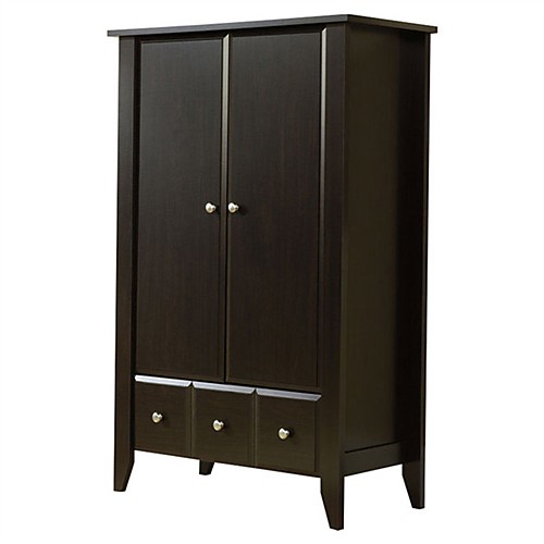 

2-дверный шкаф для одежды, шкаф для одежды, шкаф из темно-коричневого дерева