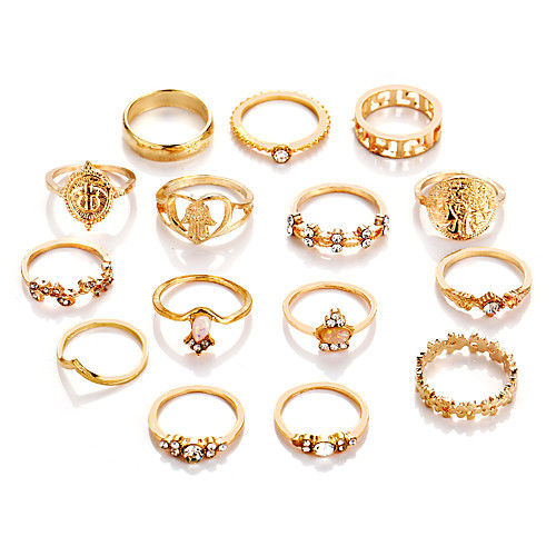 

Жен. Цирконий Ring Set европейский Модные кольца Бижутерия Золотой Назначение Свадьба 5 шт.