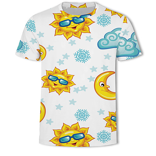 

Муж. С принтом Футболка Классический / Уличный стиль Контрастных цветов / 3D / Портрет Белый XXXXL