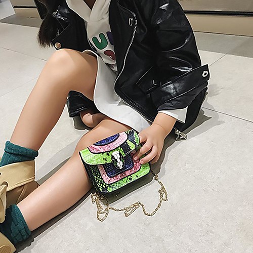 

Девочки Сумочка через плечо PU Контрастных цветов Красный / Розовый / Коричневый