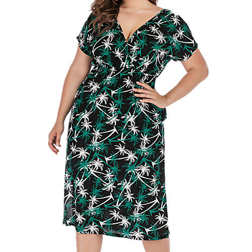 

Жен. Классический Оболочка Платье - В клетку, Пэчворк Средней длины