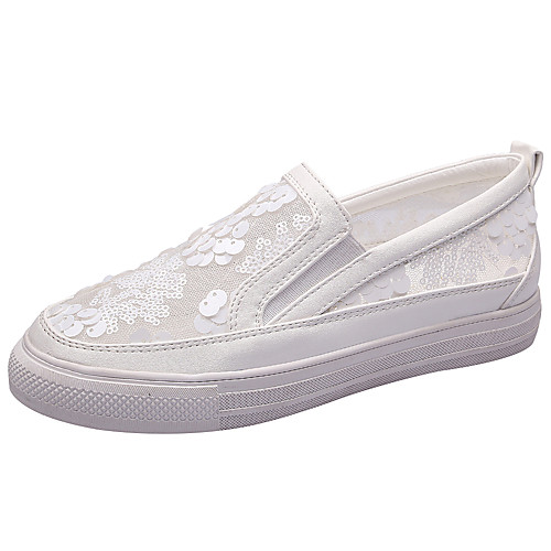 

Жен. Кеды Платья Loafers На плоской подошве Круглый носок Пайетки Сетка Классика / Минимализм Для прогулок Весна & осень / Лето Белый / Черный / Серебряный