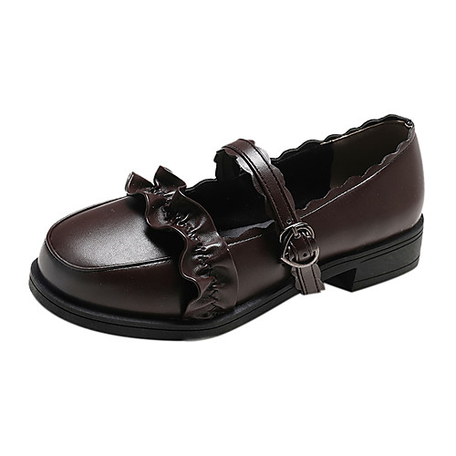 

Жен. Сандалии На низком каблуке Полиуретан Лето Черный / Коричневый