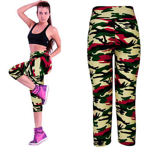 

Women's Yoga Pants Stripes Running Fitness Gym Workout 3/4 Tights 3/4 Capri Pants Activewear Moisture Wicking Stretchy Skinny