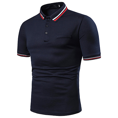 

Men's Daily Going out Basic / Elegant Polo - Solid Colored Red
