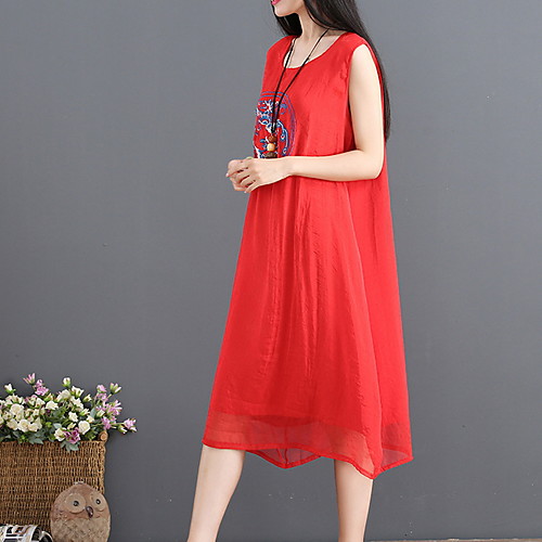 

Жен. Элегантный стиль А-силуэт Платье - Геометрический принт Средней длины