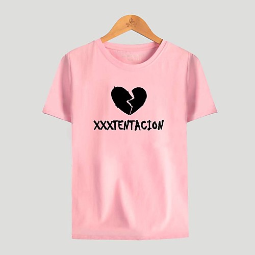 

Жен. С принтом Футболка Камни / Уличный стиль Однотонный / Графика / Буквы Розовый US8