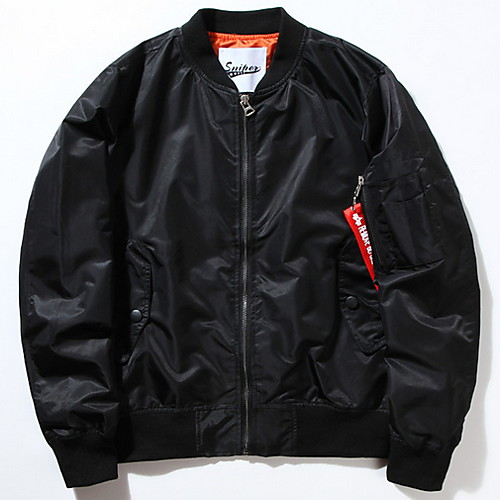 

Муж. Повседневные Весна & осень Обычная Куртка, Однотонный Лацкан с острым углом Длинный рукав Полиэстер Зеленый / Черный / Темно синий XL / XXL / XXXL