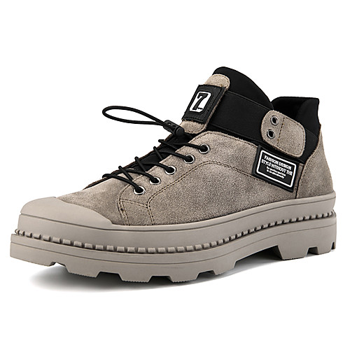 

Муж. Кожаные ботинки Замша Весна лето / Наступила зима Классика / На каждый день Ботинки Для прогулок Нескользкий Ботинки Черный / Хаки