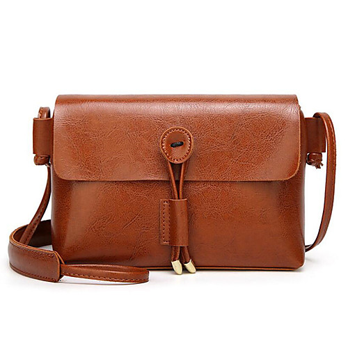 

Women's Polyester / PU Crossbody Bag Solid Color Black / Brown / Wine
