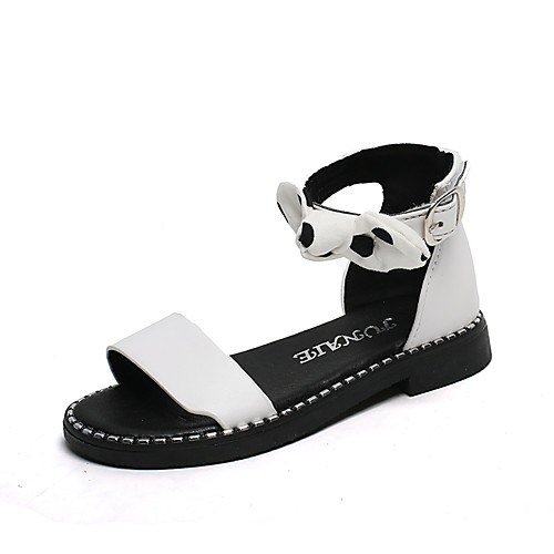 

Девочки Полиуретан Сандалии Удобная обувь Бант Белый / Черный Лето