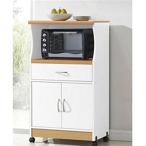 

белый кухонный шкаф для микроволновой печи с колесиками