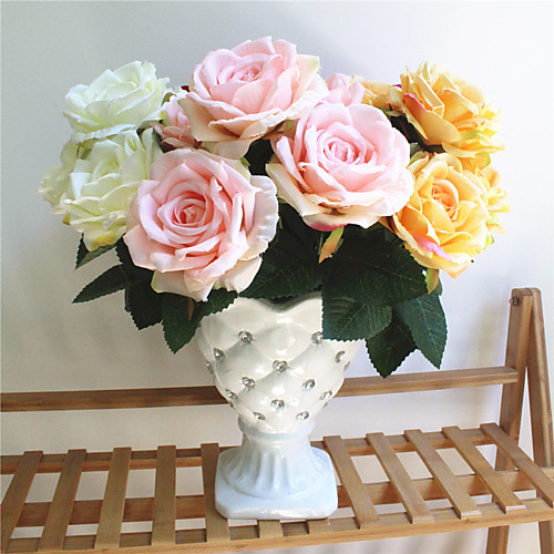 

Искусственные Цветы 1 Филиал Классический европейский Свадебные цветы Розы Вечные цветы Букеты на стол