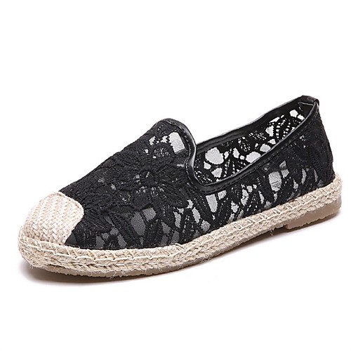 

Жен. Мокасины и Свитер Комфортная обувь На плоской подошве Сетка На каждый день Весна Белый / Черный