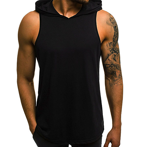 

Men's Sports Basic Tank Top - Solid Colored Army Green