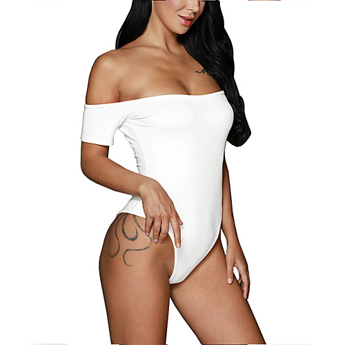 

Жен. Классический / Изысканный Белый Комбинезоны, Однотонный Кулиска L XL XXL