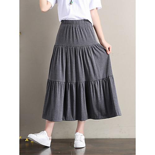 

Жен. Активный / Уличный стиль А-силуэт / Качеля Подол Однотонный