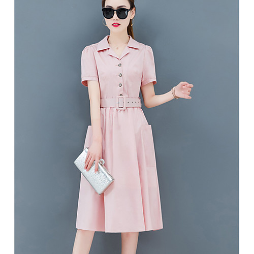 

Женское платье-футляр до колена, воротник рубашки цвета хаки, румянец, розовая лаванда s m l xl