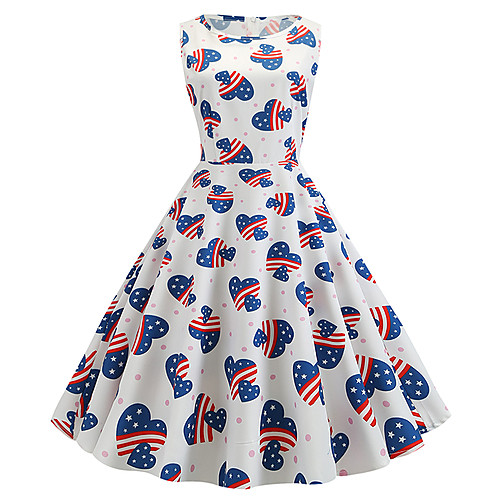 

Жен. Элегантный стиль А-силуэт Оболочка Скейтер Платье - Цветочный принт Геометрический принт, С принтом До колена