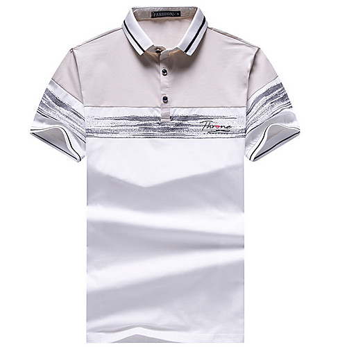 

Муж. Polo Рубашечный воротник Полоски Розовый XXL / С короткими рукавами
