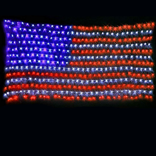 

7m American Flag String Lights 135 LEDs Multi Color Decoration for Outdoor / Christmas / Independence Day 220-240V 1set