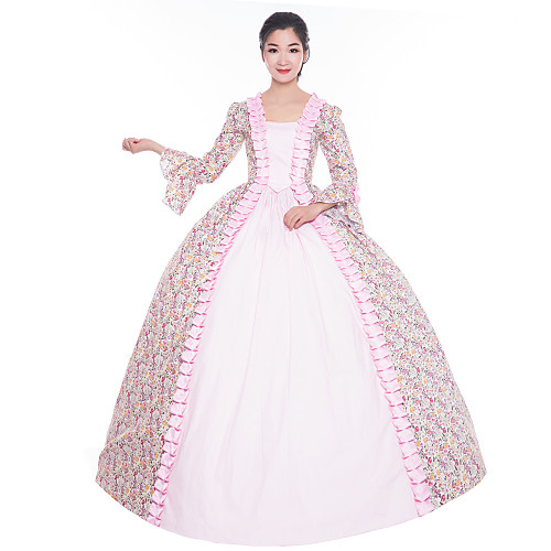 

Принцесса Мария Антониетта Цветочные Стиль Рококо Викторианский стиль Эпоха возрождения Костюм Краски для рисунков на теле Жен. Костюм для вечеринки Маскарад Розовый Винтаж Косплей