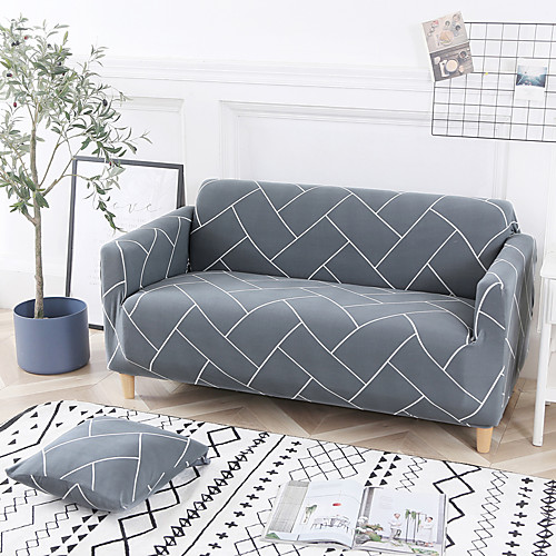 

чехлы на диваны реактивный принт полиэстер серый стильный геометрический рисунок чехол для дивана