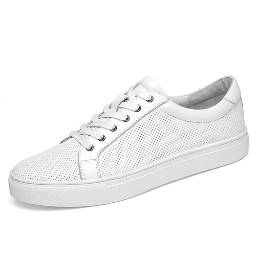 

Муж. Кожаные ботинки Наппа Leather Лето Спортивные / На каждый день Кеды Для прогулок Нескользкий Белый / Черный