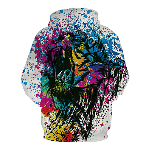 

Men's Casual / Basic Hoodie - 3D Rainbow US32 / UK32 / EU40