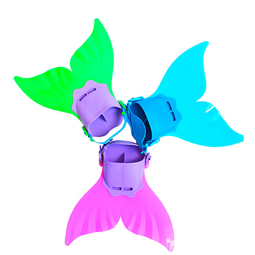 фото Дайвинг ласты ласты русалка с возможностью регулировки короткие ласты плавание дайвинг для погружения с трубкой эластотермопласт pp - для дети пурпурный зеленый светло-синий Lightinthebox