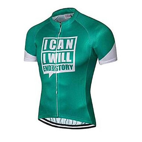 

21Grams Novelty Men's Short Sleeve Cycling Jersey - Mint Green Bike Jersey Top Breathable Moisture Wicking Quick Dry Sports Polyester Elastane Terylene Mountain Bike MTB Road Bike Cycling Clothing