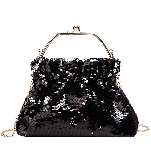 

Women's Glitter Silk Evening Bag Solid Color Black / Gold / Silver