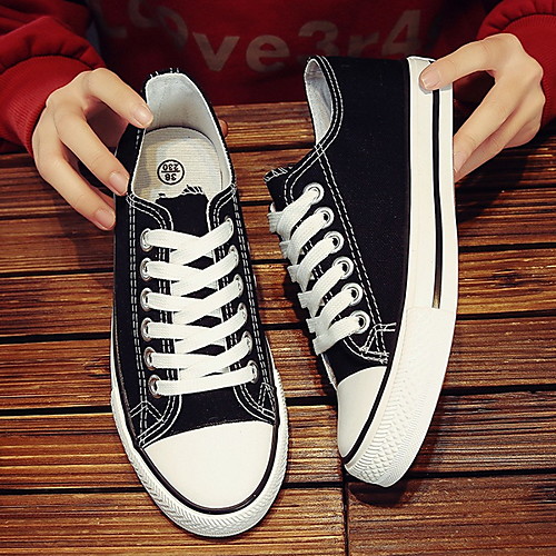 

Women's Flats Flat Heel Round Toe Canvas Spring & Summer Black / White / Red