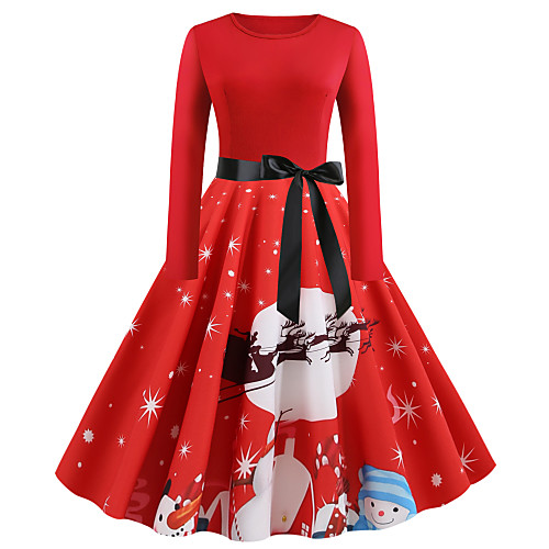 

Women's Swing Dress - Abstract Black Blue Red S M L XL