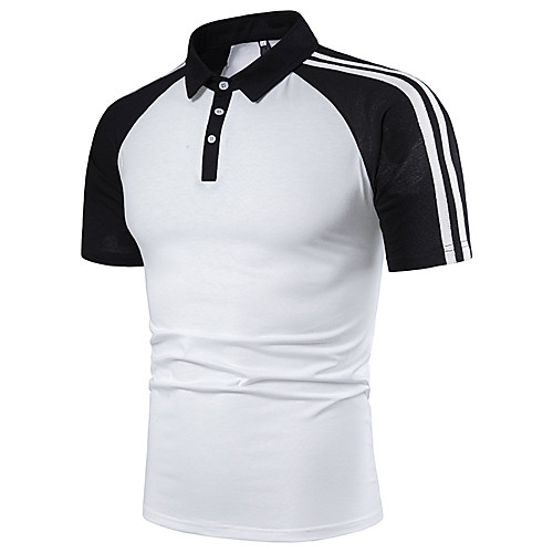 

Men's Daily Going out Basic / Elegant Polo - Solid Colored White