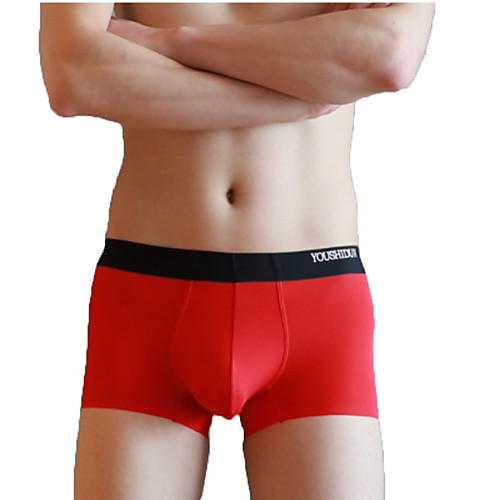 

Men's Basic Boxers Underwear / Briefs Underwear Mid Waist Light Blue Red White M L XL