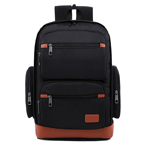 

Large Capacity Oxford Cloth Zipper Commuter Backpack Solid Color Daily Royal Blue / Brown / Black
