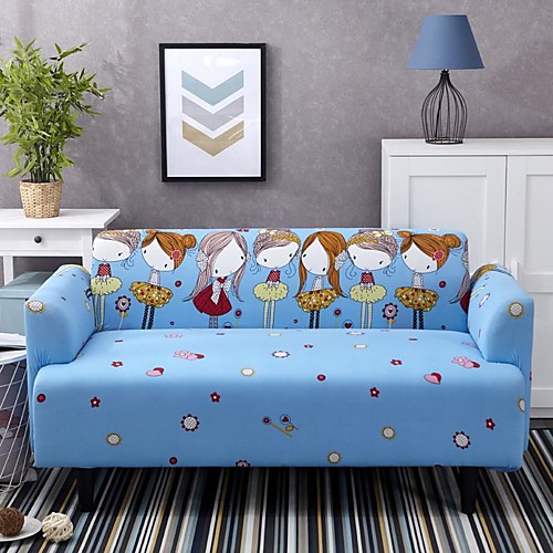

Cartoon Girls Print Dustproof All-powerful Slipcovers Stretch Sofa Cover Super Soft Fabric Couch Cover with One Free Pillow Case