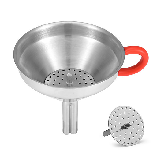 

Soft Heat Insulation Handle Stainless Steel Funnel with Filter