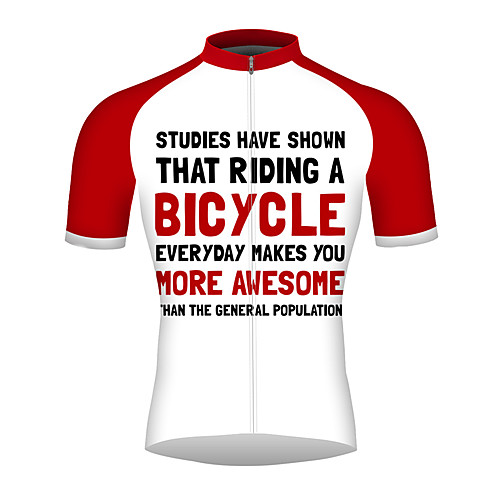 

21Grams Funny Humor Men's Short Sleeve Cycling Jersey - Red and White Bike Jersey Top Breathable Quick Dry Reflective Strips Sports 100% Polyester Mountain Bike MTB Road Bike Cycling Clothing Apparel