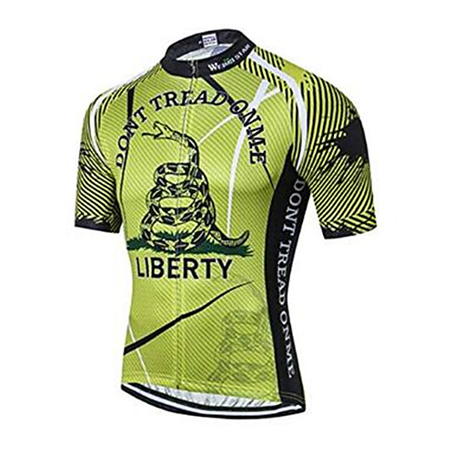 

21Grams Animal Snake Men's Short Sleeve Cycling Jersey - Green Bike Jersey Top Breathable Moisture Wicking Quick Dry Sports Polyester Elastane Terylene Mountain Bike MTB Road Bike Cycling Clothing