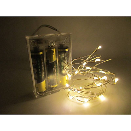 

1.5V 2M 20leds LED Silver wire Strip Light 2 AA Battery Operated Fairy Lights Garlands Christmas Holiday Wedding Party