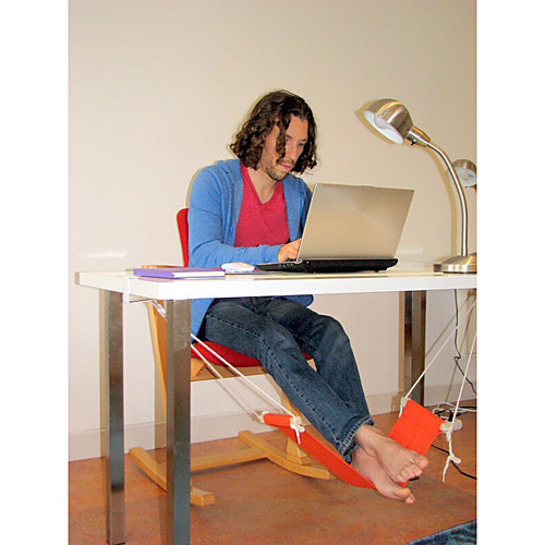 

Orange Home Office Foot Rest Desk Feet Hammock