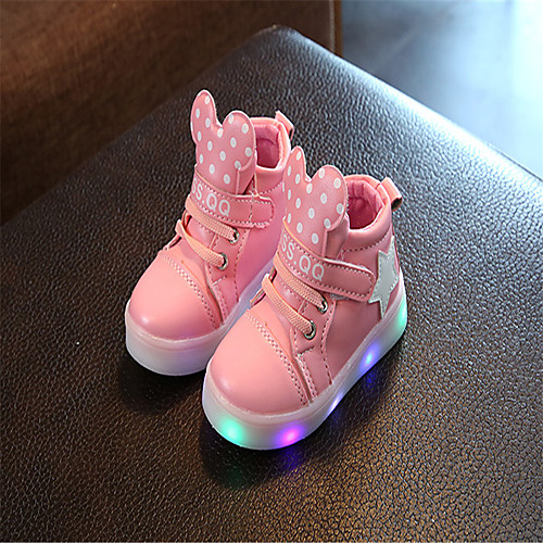 

Boys' / Girls' LED / LED Shoes / USB Charging Faux Leather / PU Sneakers Toddler(9m-4ys) / Big Kids(7years ) Walking Shoes LED / Luminous White / Black / Pink Spring / Summer / Rubber