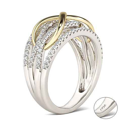 

Personalized Customized Clear Cubic Zirconia Ring Classic Gift Promise Festival Geometric 1pcs Silver