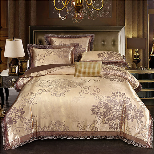 

Duvet Cover Sets Damask Polyester / Viscose Jacquard 4 PieceBedding Sets