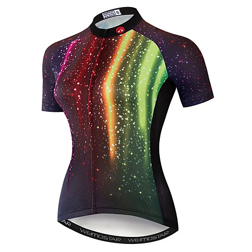 

21Grams Women's Short Sleeve Cycling Jersey Red Galaxy Bike Jersey Top Mountain Bike MTB Road Bike Cycling Breathable Moisture Wicking Quick Dry Sports Polyester Elastane Terylene Clothing Apparel