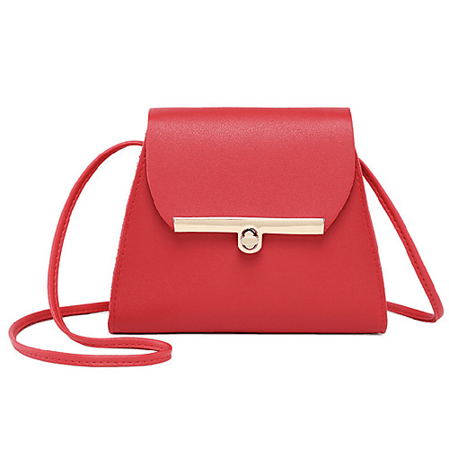 

Women's Polyester / PU Crossbody Bag Solid Color Blushing Pink / Red / Black